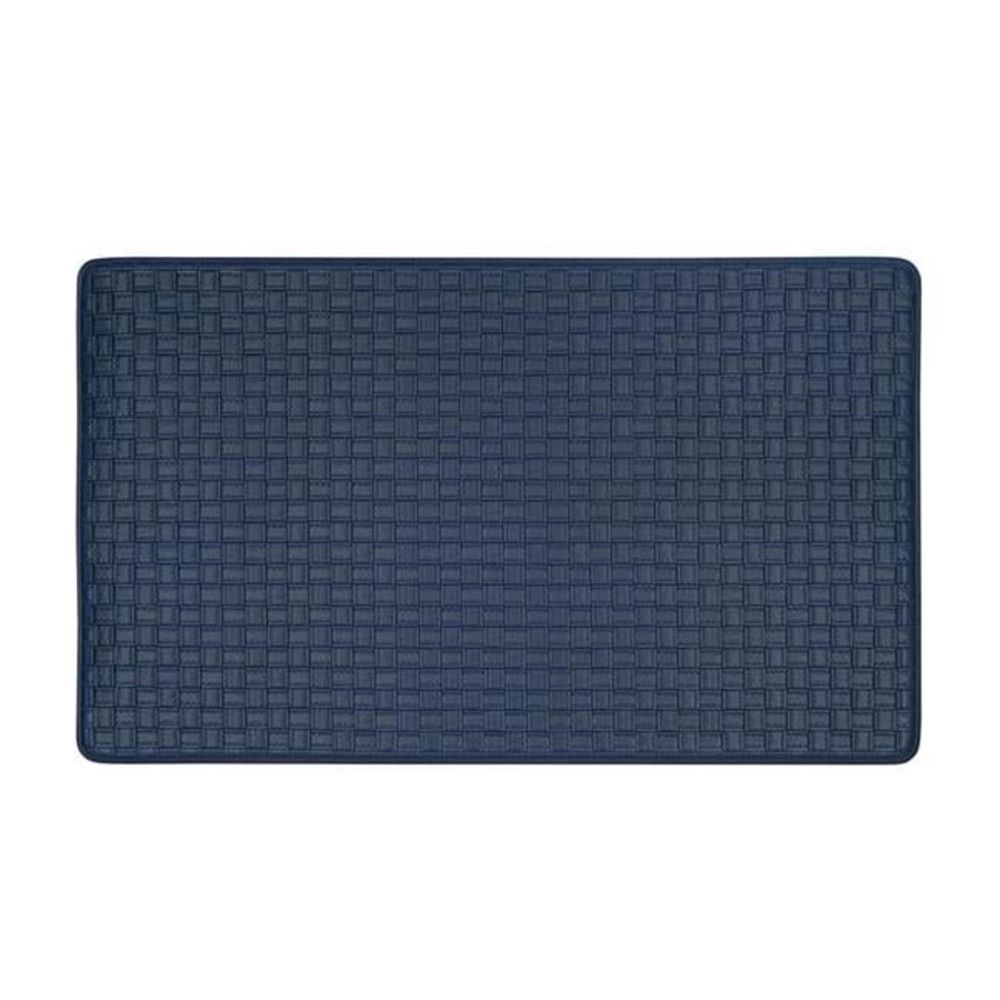18 x 30 in. Woven-Embossed Faux-Leather Anti-Fatigue Mat, Navy